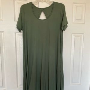 Cuddl Duds Olive green knit dress